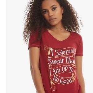 Warner Bros. Harry Potter I Solemnly Swear That I Am Up To No Good Red Gold Top
